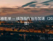 岚峰影单 — 线路指挥台与加速（2025版）